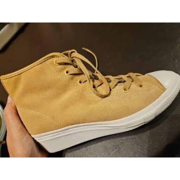 Rare Immaculate SIZE 6 Preloved high heel Converse AllStar Suede thin fur lining - Picture 14 of 16